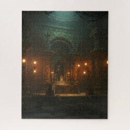 Oude donkere verborgen ondergrondse tempel legpuzzel