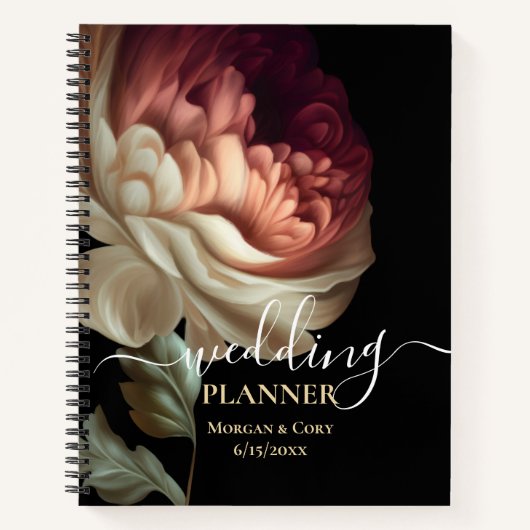 Oude Donkere Wereld Roze Vloeiende Planner Notitieboek (Voorkant)