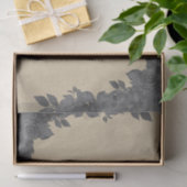 Oude donkere zwarte bloemrozen & kraft robuuste tissuepapier (Geschenk)