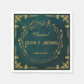 Oude donkergroene kleur  servet (Voorkant)