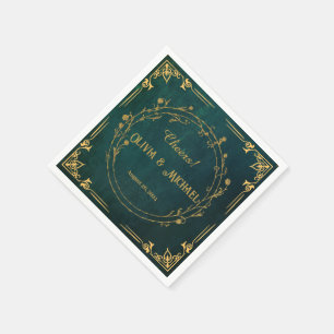 Oude donkergroene kleur  servet