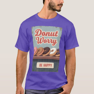 Oude Donut Poster Retro Dessert Muurkunst jongen T-shirt