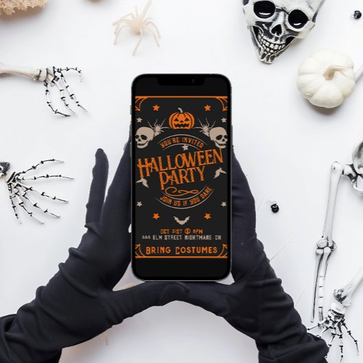 Oude Doodshoofd Halloween Feestje Kaart