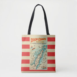 Oude Door County-kaart schoudertas Tote Bag