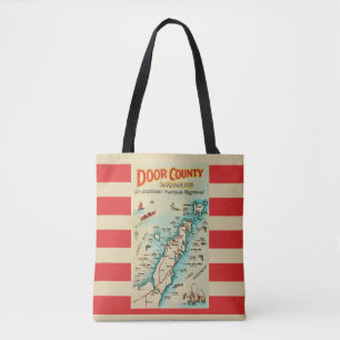 Oude Door County-kaart schoudertas Tote Bag