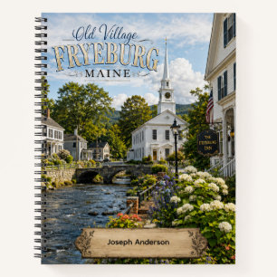 Oude dorps Fryeburg Maine gepersonaliseerde notiti Notitieboek