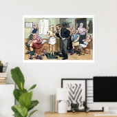 Oude Dr. Roosevelt 1907  politieke cartoon Poster (Thuiskantoor)