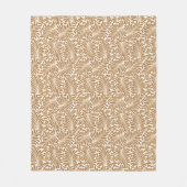 Oude Draaiende Bladpatronen op Witte Achtergrond Fleece Deken (Voorkant)