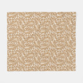 Oude Draaiende Bladpatronen op Witte Achtergrond Fleece Deken (Voorkant (Horizontaal))