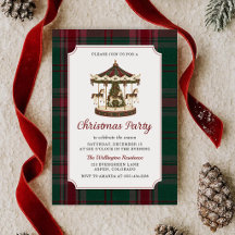 Oude Draaimolen Tartan Kerstfeest Uitnodiging