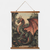 Oude Draak in Bos Hangend Wandkleed (Voorkant)