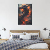Oude Draak van de Hellevuren Canvas Afdruk (Insitu (Slaapkamer))