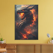 Oude Draak van de Hellevuren Canvas Afdruk (Insitu (Woonkamer))