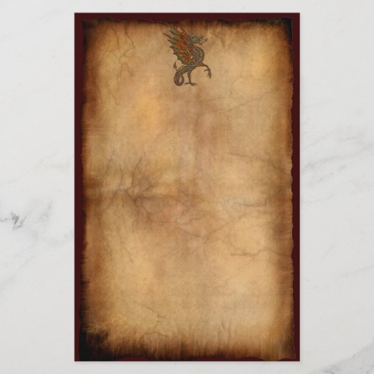 Oude Draak van de Wereld over het effect van het Briefpapier (Voorkant)