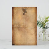 Oude Draak van de Wereld over het effect van het Briefpapier (Staand voorkant)