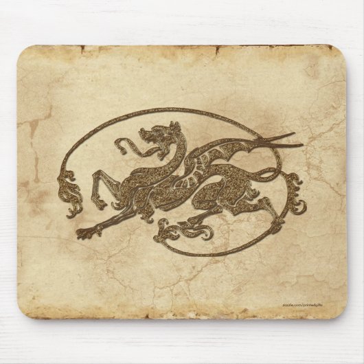 Oude Draak van de Wereld over het effect van het  Muismat (Voorkant)