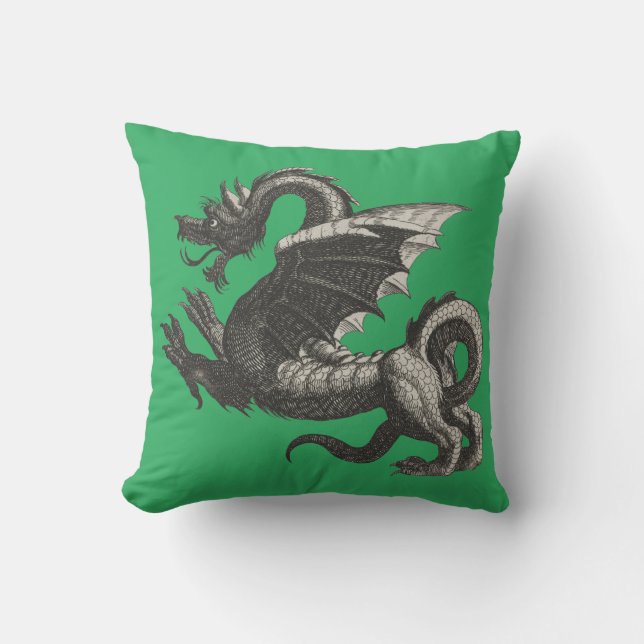 Oude Draken Worp Kussen (Voorkant)