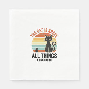 Oude dramatische kat humor T-shirt ontwerp_1 Servet