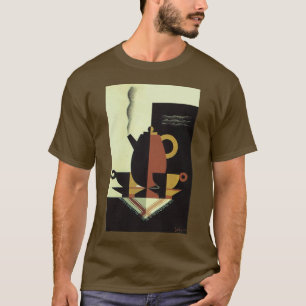 Oude dranken drankjes koffiepot met kopjes t-shirt