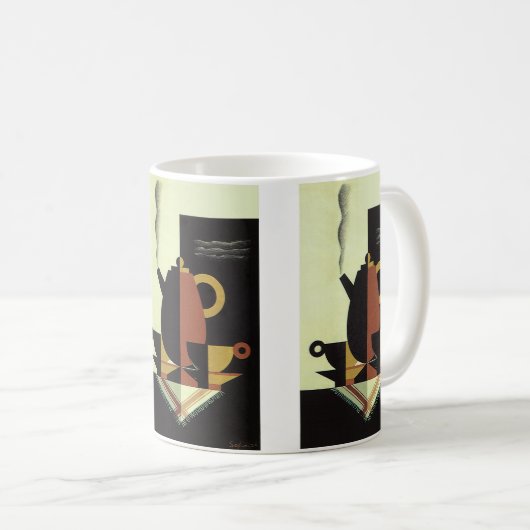 Oude drankjes Dranken Koffiepot met kopjes Koffiemok (Voorkant rechts)
