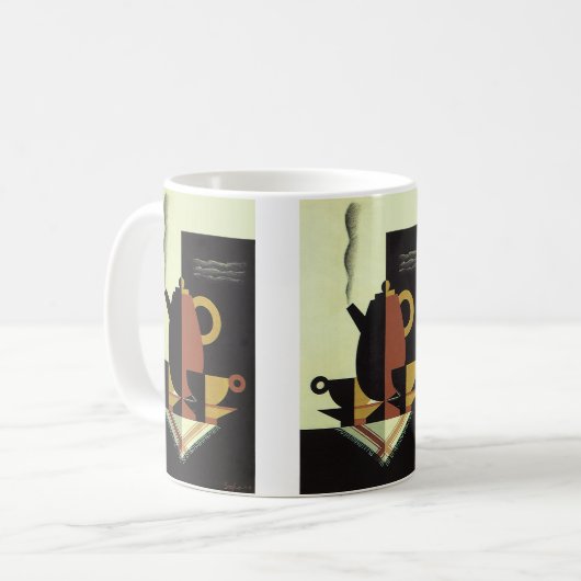 Oude drankjes Dranken Koffiepot met kopjes Koffiemok (Voorkant links)