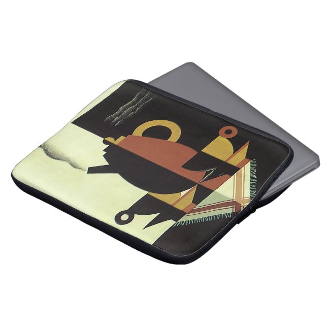 Oude drankjes Dranken Koffiepot met kopjes Laptop Sleeve (Voorkant top)