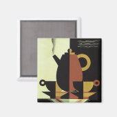 Oude drankjes dranken koffiepot met kopjes magneet (Voorkant / Achterkant)