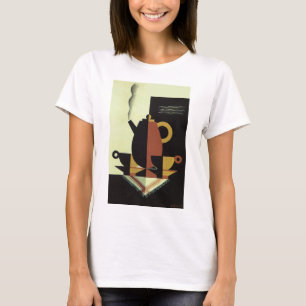 Oude drankjes drankjes koffiepot met kopjes t-shirt