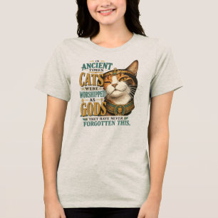 Oude Driekleurige Kat Houding Tri-Blend Shirt