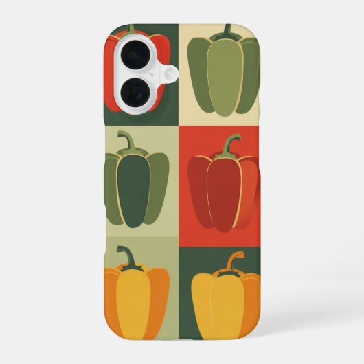 Oude driekleurige paprikapatroon iPhone 16 hoesje (Achterkant)