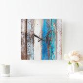 Oude driftwood vierkante klok (Huis)