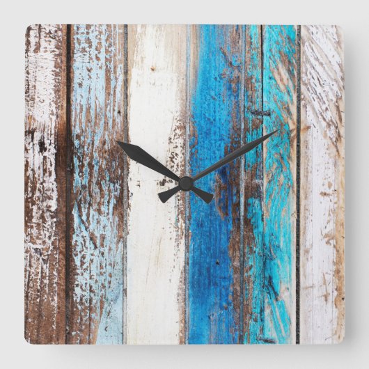 Oude driftwood vierkante klok (Voorkant)