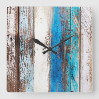 Oude driftwood vierkante klok