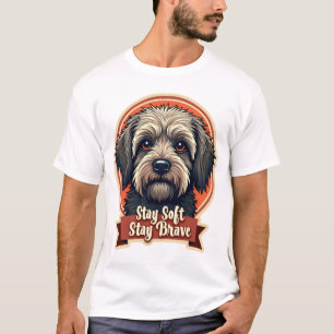 Oude droevige hond retro reddingsstijl shirt ontwe