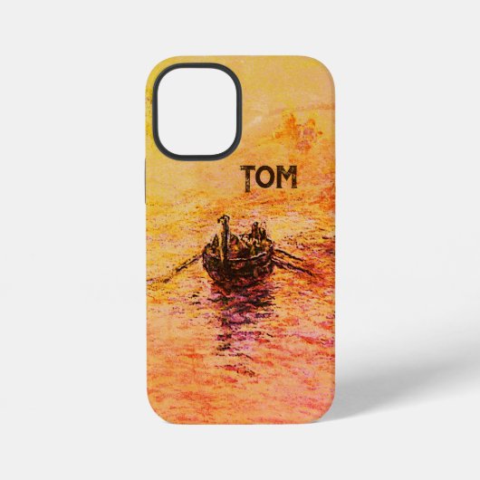 Oude droom roeiboot & naam iPhone hoesje (Achterkant)
