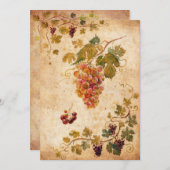 Oude druiven en wijngaard – Landwijn Kaart (Voorkant / Achterkant)