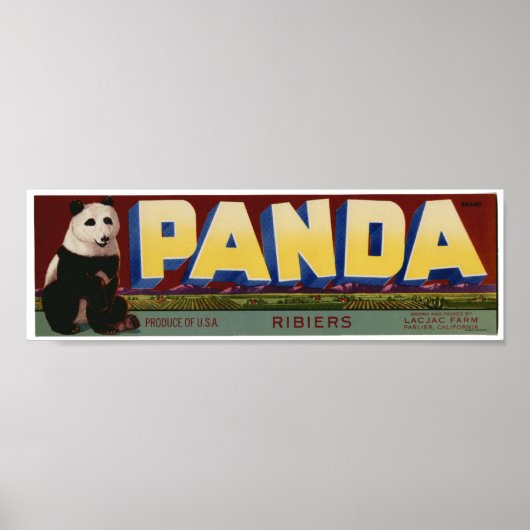  oude druiven Panda Fruit Crate Labels Poster (Voorkant)