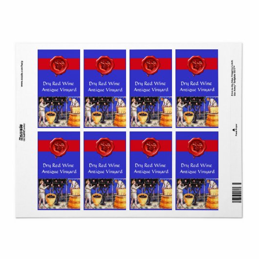 OUDE DRUIVENVINEYARD HARVEST MET RODE WIJNBARRELS ETIKET (Full Sheet)