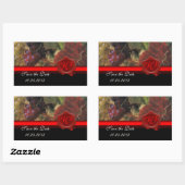 OUDE DRUIVENWIJNBELASTINGPARTIJ, RODE WASSEAL RECHTHOEKIGE STICKER (Vel)