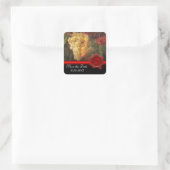 OUDE DRUIVENWIJNBELASTINGPARTIJ, RODE WASSEAL VIERKANTE STICKER (Tas)