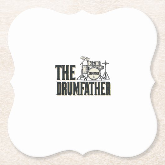 Oude Drumfather Drummer Citaat Vector Design_1 Kartonnen Onderzetters (Voorkant)