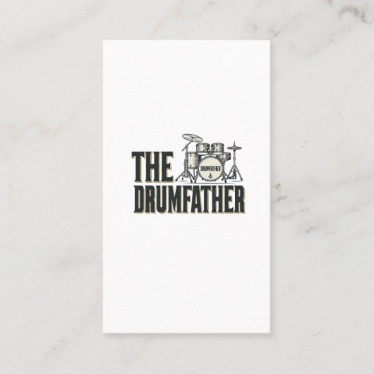 Oude Drumfather Drummer Citaat Vector Design_1 Visitekaartje (Voorkant)