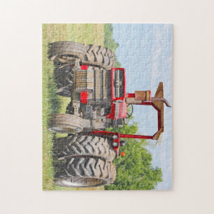 Oude dual-wiel-tractor met een kanopy puzzel