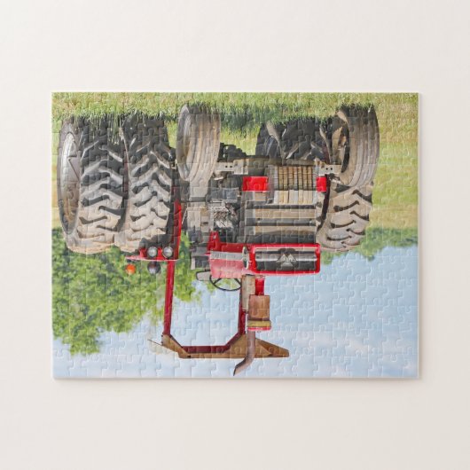 Oude dual-wiel-tractor met een kanopy puzzel legpuzzel (Horizontaal)