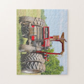 Oude dual-wiel-tractor met een kanopy puzzel legpuzzel (Verticaal)