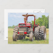 Oude dual-wieltrekker met een bladerdak briefkaart (Voorkant / Achterkant)