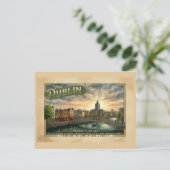 Oude Dublin Reisposter Briefkaart (Staand voorkant)