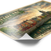 Oude Dublin Reisposter Foto Afdruk (Hoek)