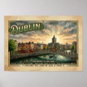 Oude Dublin Reisposter Poster (Voorkant)