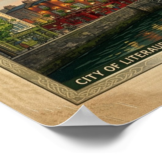 Oude Dublin Reisposter Poster (Hoek)